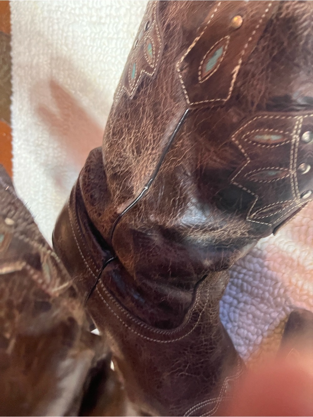 Tony llama women’s western cowgirl boots 10B Chocolate Perfectly distressed 1238 - Picture 4 of 9